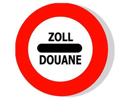Cartello usato in prossimità delle barriere doganali