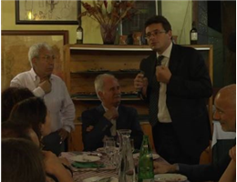 l'avv. Carmine Medici alla "cena degli arrabbiati" del 16/06/2016.