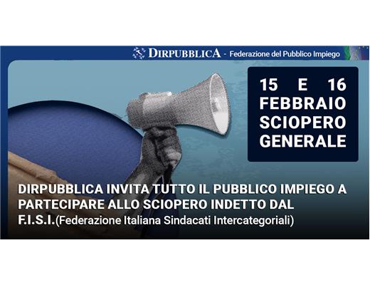 15 e 16 Febbraio Sciopero Generale